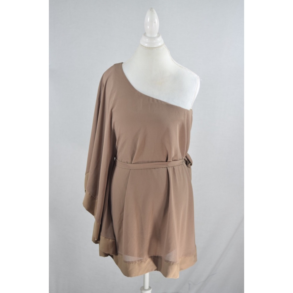 Beige Nude Dress one Shoulder
